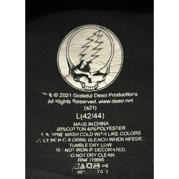 Grateful Dead Mens L Black Long Sleeve T-Shirt Dancing Bears Hippie Jerry Garcia - Picture 5 of 5